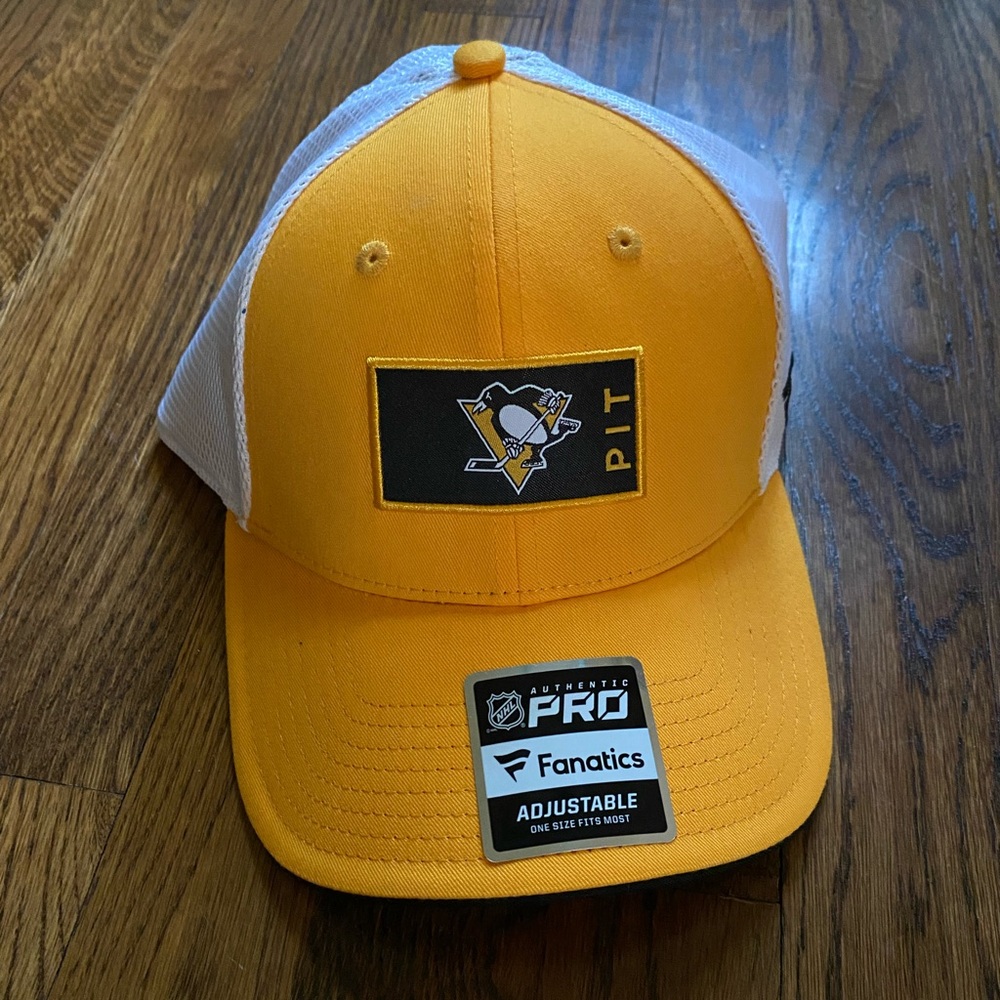 Fanatics Pittsburgh Penguins Hockey Cap 2 Tone Flex Fit Baseball Adjustable Hat